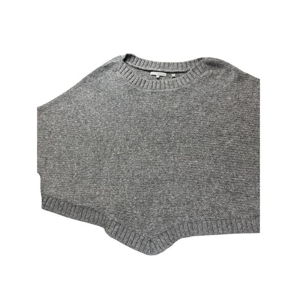 Vince Gray Alpaca Wool Blend Knit Poncho Sweater Medium Made in Peru - Picture 4 of 11